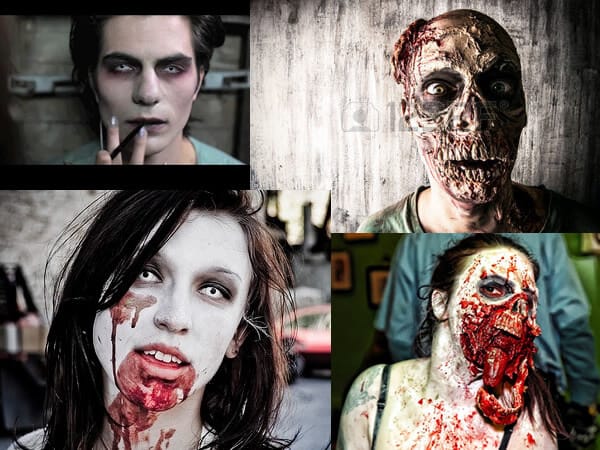 Exemples de maquillages de morts vivants et zombies