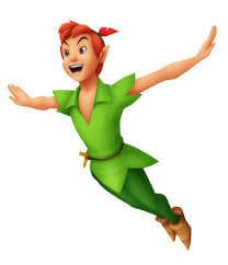 Illustration de Peter Pan en plein vol