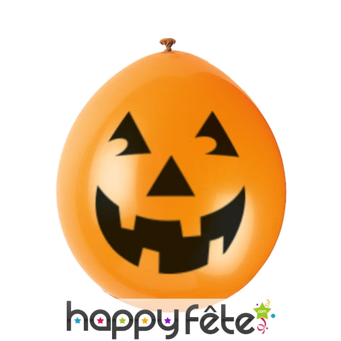 10 Ballons orange gentille citrouille