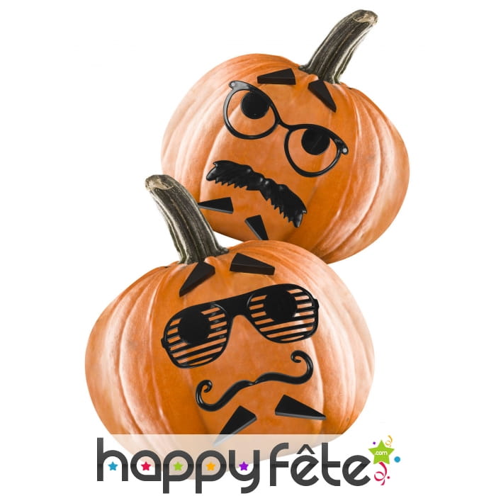 12 décorations de visage pour citrouille