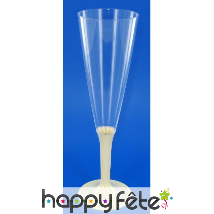 10 flutes à champagne ivoire