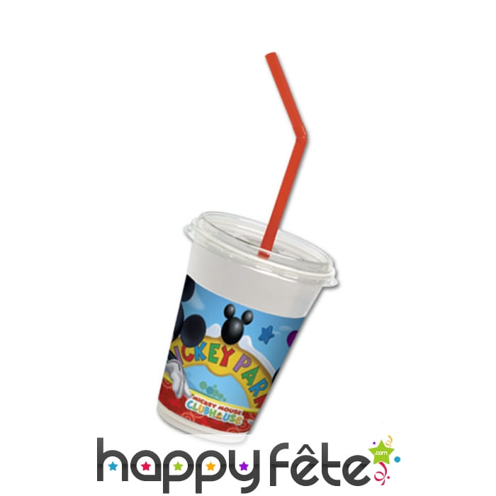 12 Gobelets Mickey Mouse avec couvercle, 200 ml