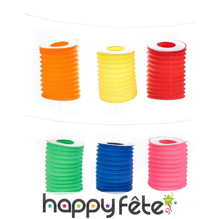12 Lampions colorés en papier de 16 cm