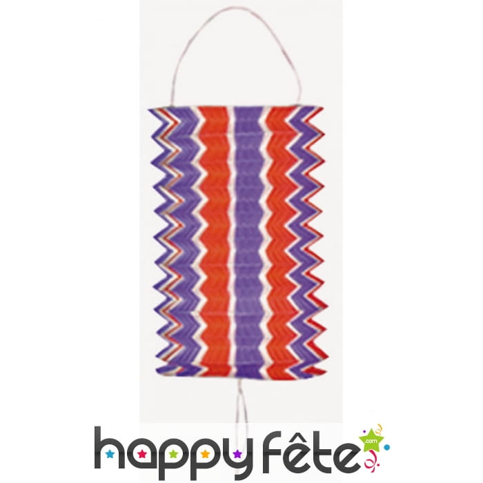 12 lampions cylindriques blanc bleu rouge 16cm