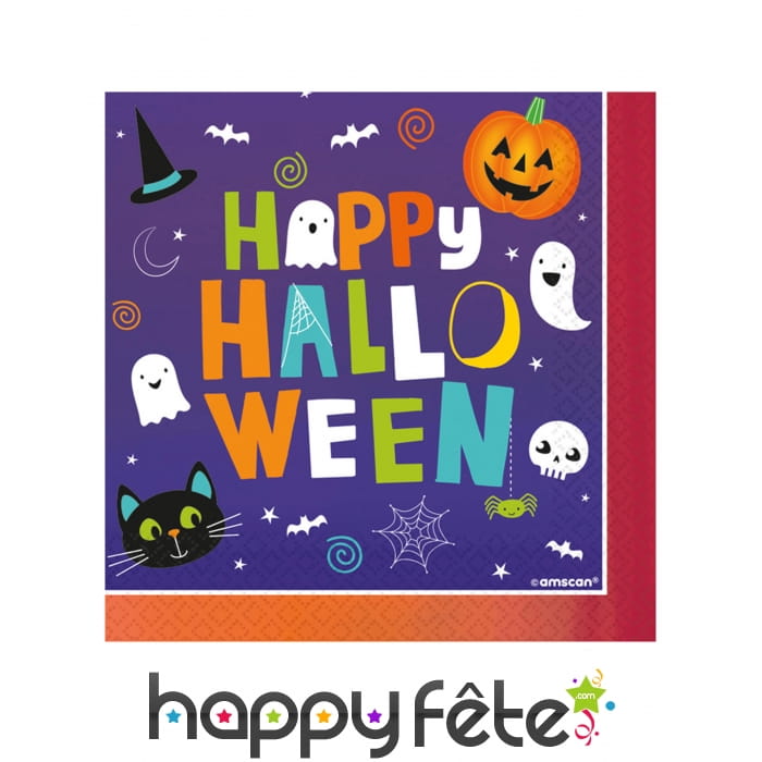 16 Serviettes Happy Halloween, pour enfant
