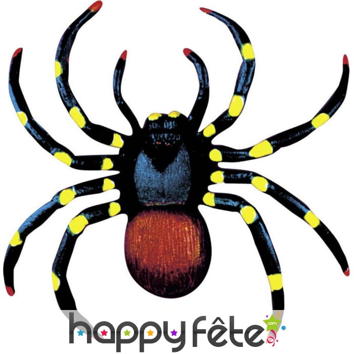 2 Araignées colorées en plastique de 10cm