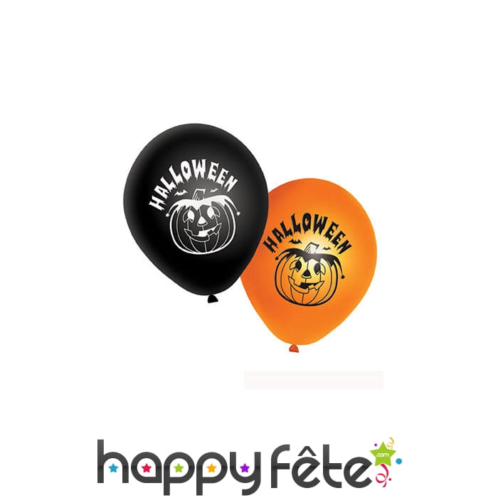 20 Ballons Halloween imprimé citrouille