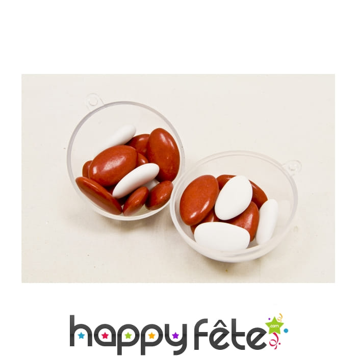 2 Boules transparentes de 6cm, à remplir