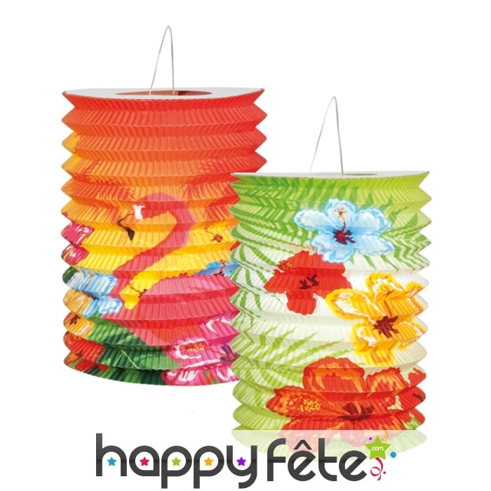 2 lanternes motifs des îles, 16 cm