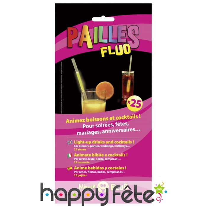 25 pailles lumineuses