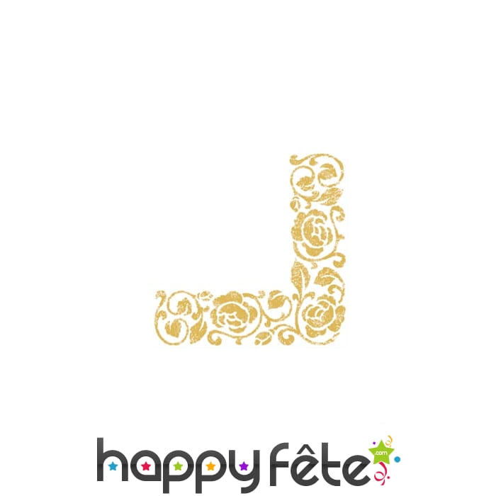 20 Serviettes de Noël avec arabesques dorés