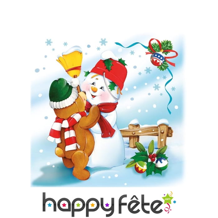 20 Serviettes de Noël décorées, en papier