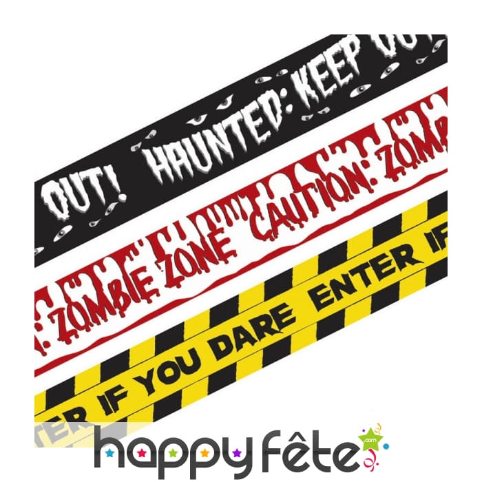 3 bandes plastiques de zone Halloween 9,1m