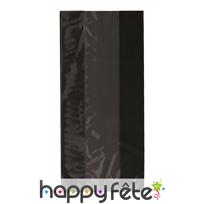 30 Sachets plastique Noirs bande transparente
