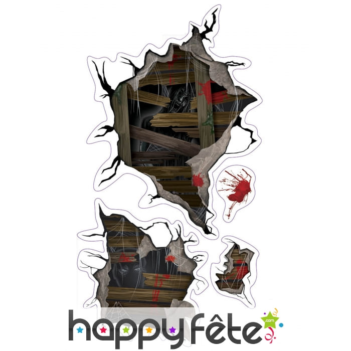 4 Autocollants monstres derrière les murs