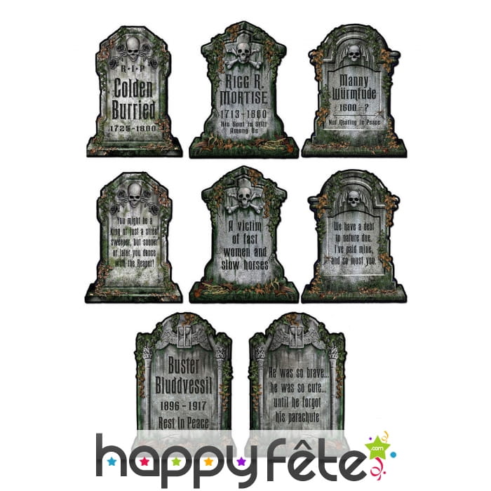 4 Affiches pierre tombale de 30x41cm