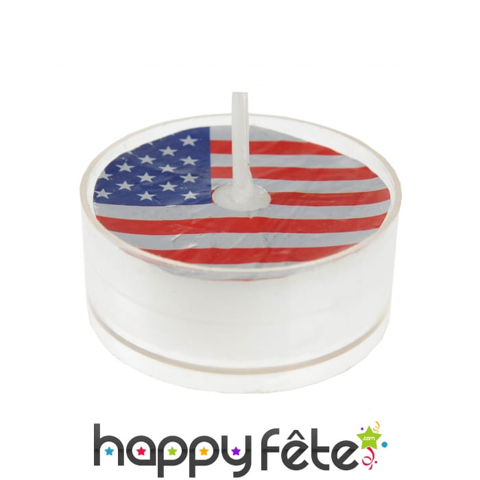 4 Bougies chauffe plat imprimé drapeau Américain