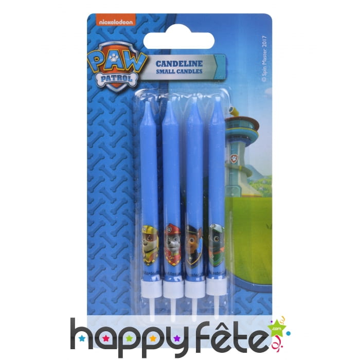 4 Bougies de Pat Patrouille pour gâteau, 9 cm
