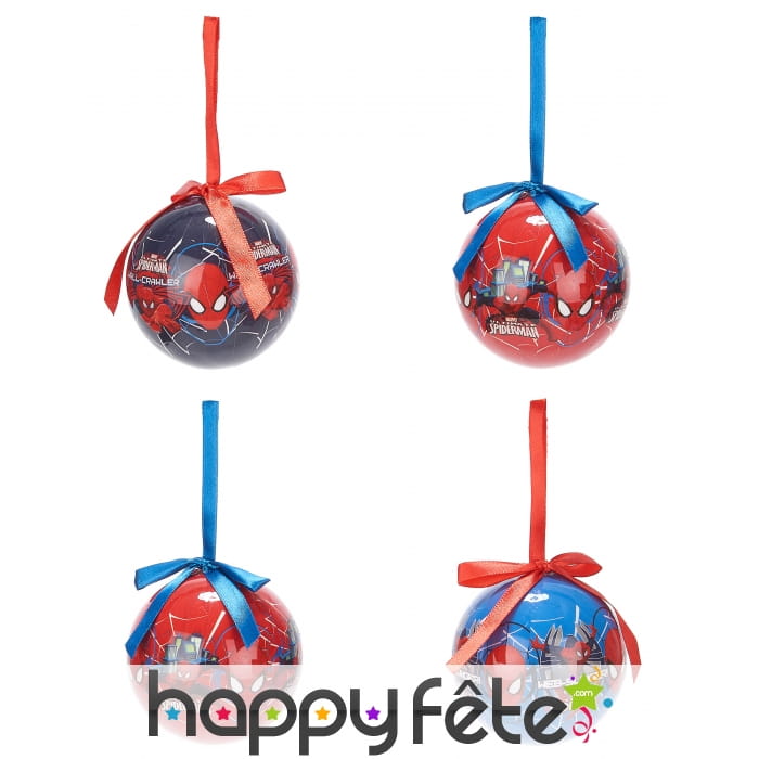 4 Boules de Noël Spiderman 7,5cm