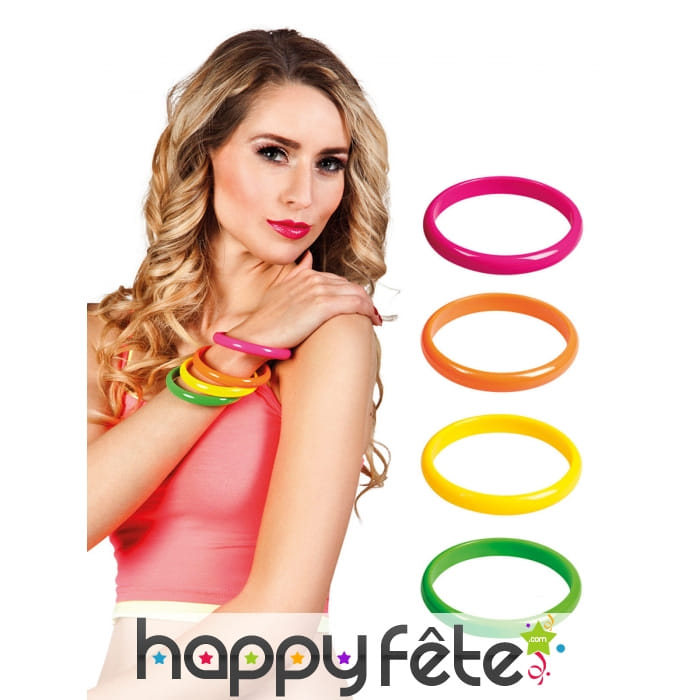 4 bracelets flashy années 80