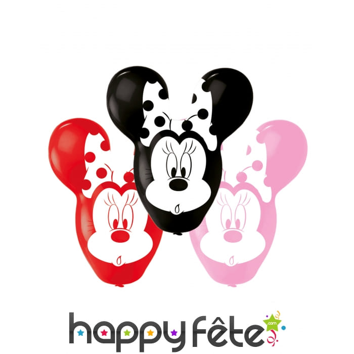 4 Ballons Minnie Mouse grandes oreilles de 56 cm