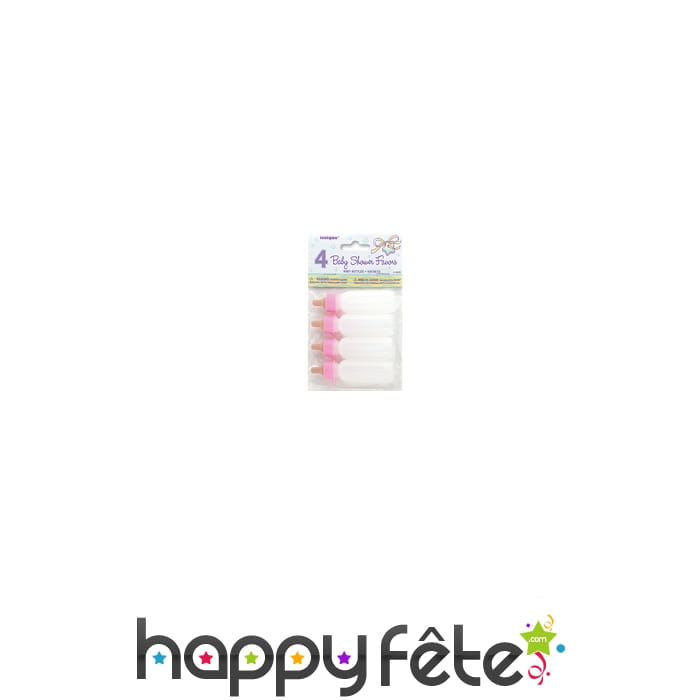 4 biberons roses Hochets