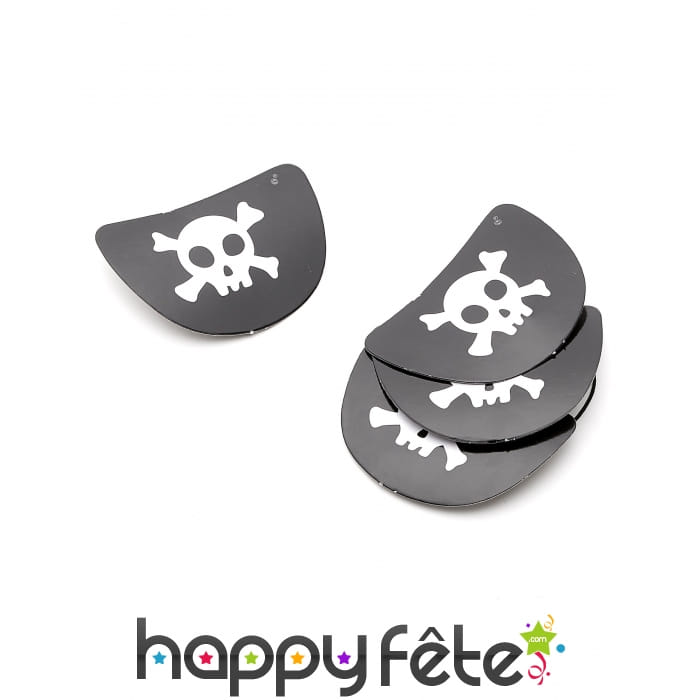 4 Cache-oeil carton tête de mort pirate