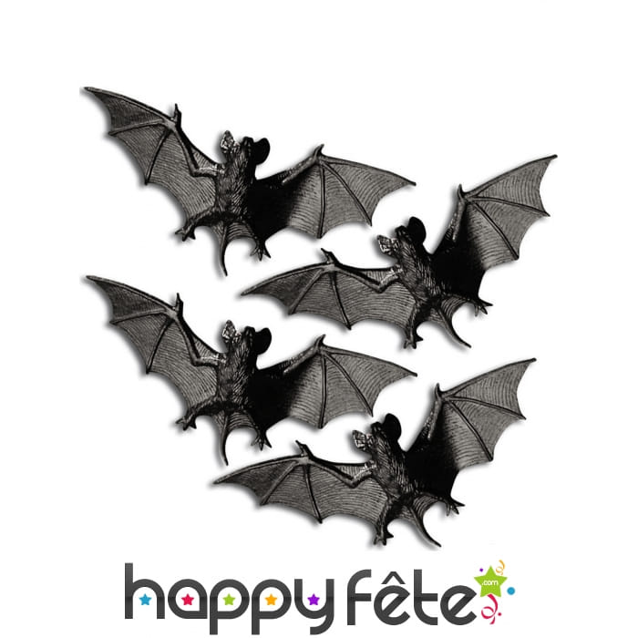 4 Chauves-souris décoratives de 11cm