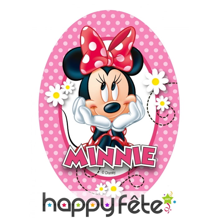 4 Décorations Minnie Mouse en azyme, 9,5 x 13 cm