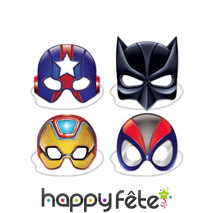 4 demi Masques de super-héros pour adulte