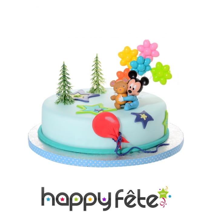 4 figurines Bébé Mickey pour gâteau