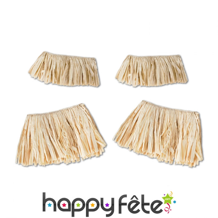 4 liens en raphia pour jambes et bras