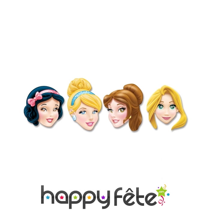 4 Masques princesses Disney en carton