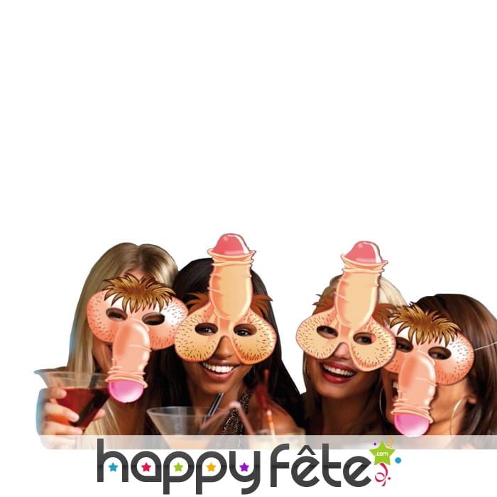 4 masques zizi enterrement de vie de jeune fille