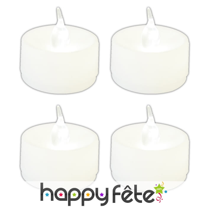 4 petites bougies led blanches
