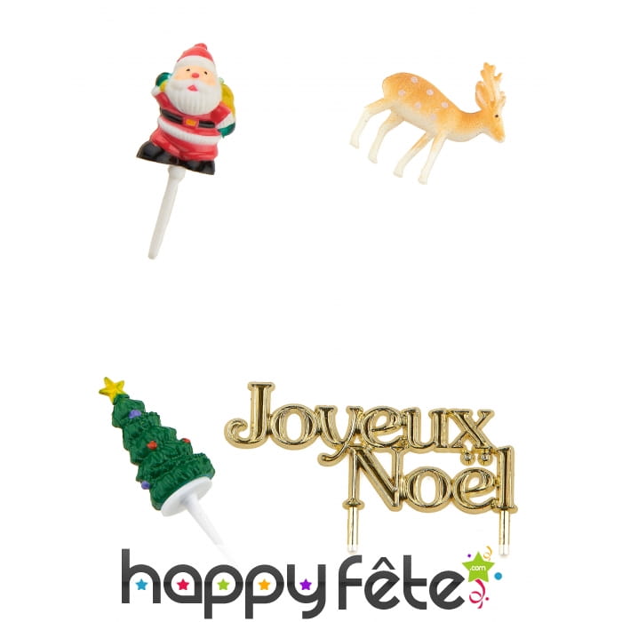 4 Décorations Dorées Pour Bûche De Noël – En Papier Alimentaire, étoiles Et Sapins, Scrapcooking
