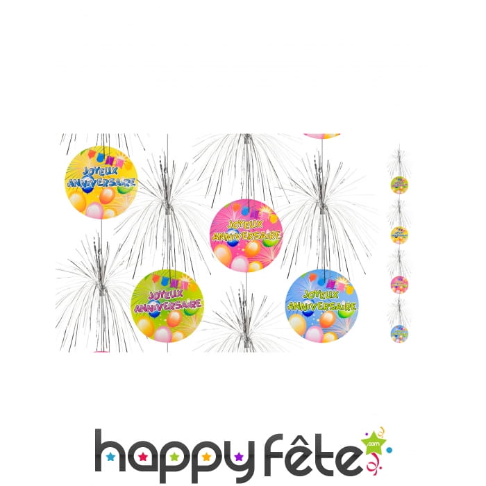 4 Suspensions cascades d'Anniversaire