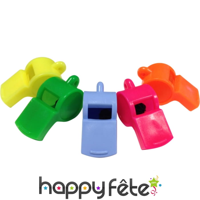 4 sifflets fantaisies et colorés
