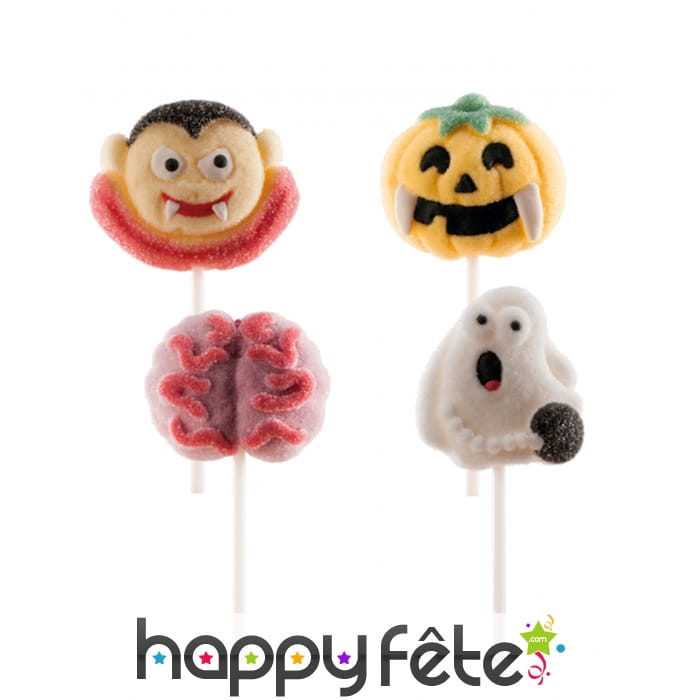 4 Sucettes marshmallow thème Halloween