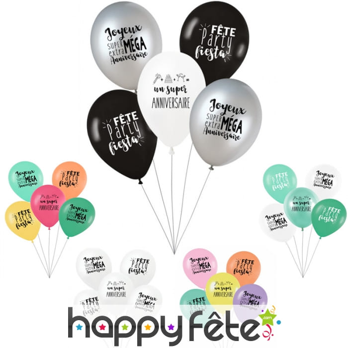 5 Ballons d'anniversaire Party fiesta
