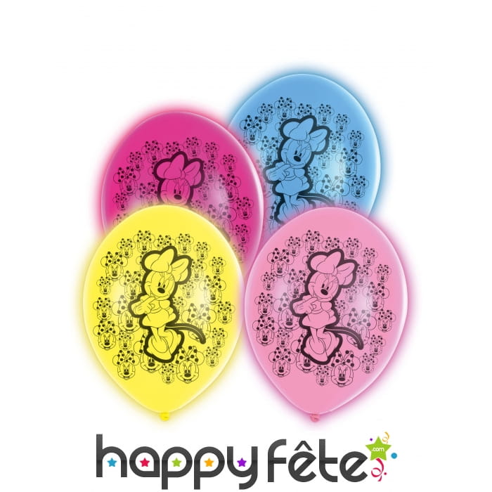 5 Ballons de Minnie Mouse lumineux, 28 cm