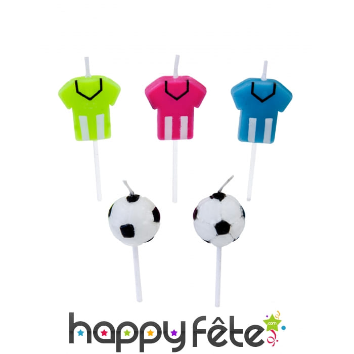 5 Bougies d'anniversaire sur le thème du foot