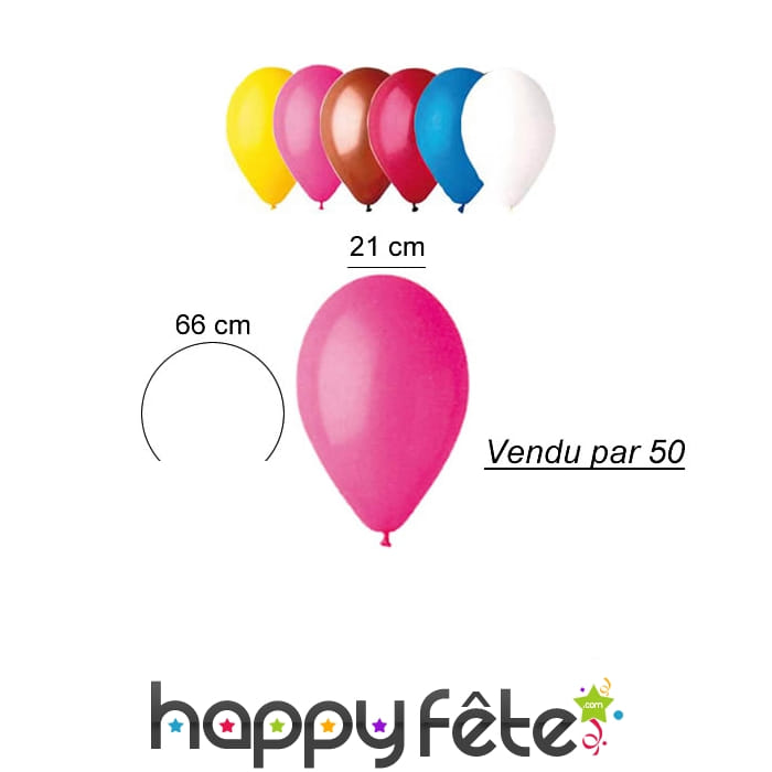 50 ballons de 21 cm en latex naturel
