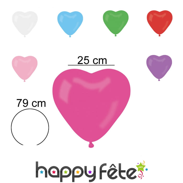 50 ballons en forme de coeur