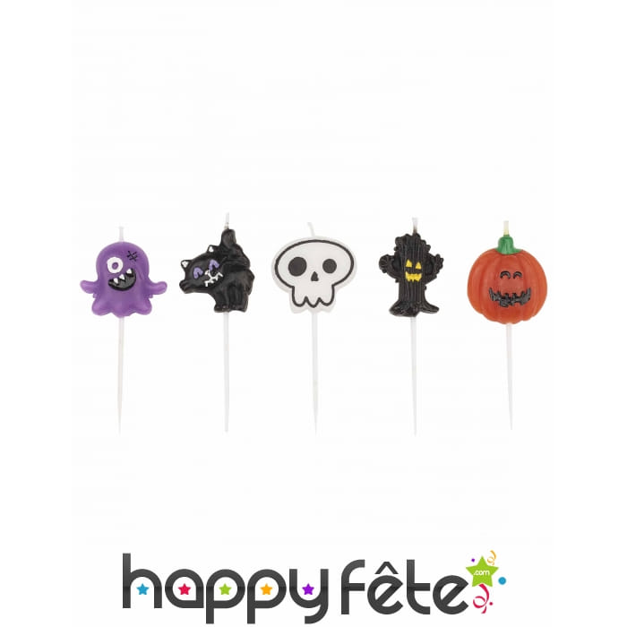 5 bougies Halloween de 7cm