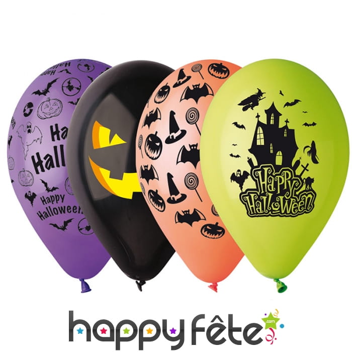50 ballons halloween divers coloris, 30cm