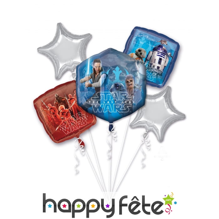 5 ballons Le dernier Jedi de forme différentes