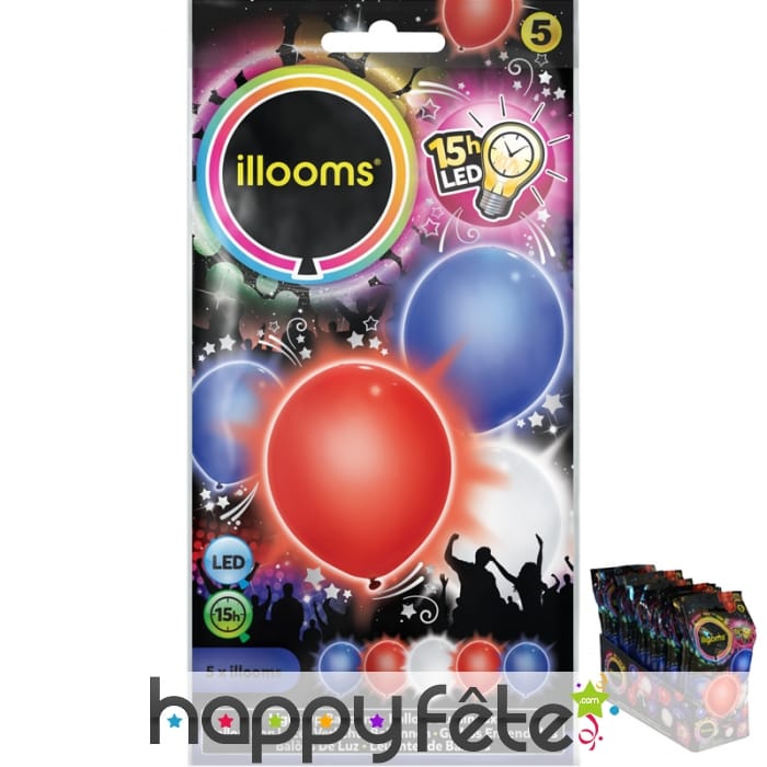 5 ballons led lumineux et colorés