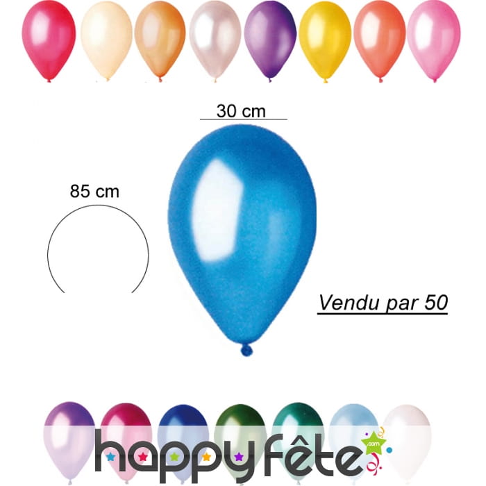 50 ballons nacrés de 30cm