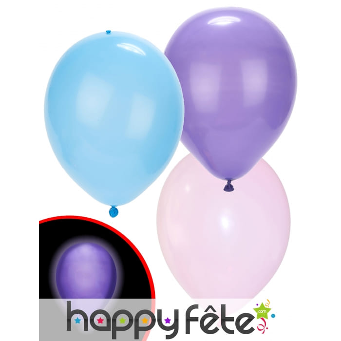 5 Ballons pastels avec Led, Illooms